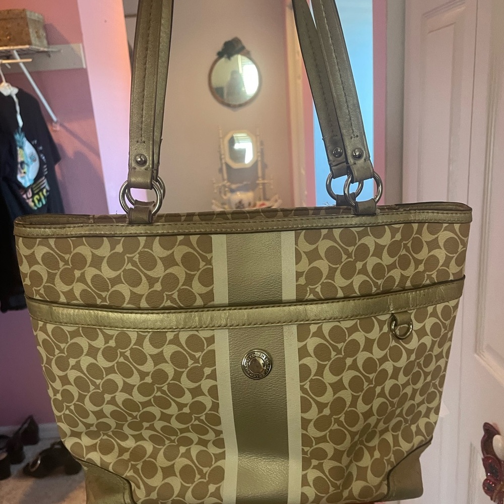 Stylish Tan and Brown Tote Bag